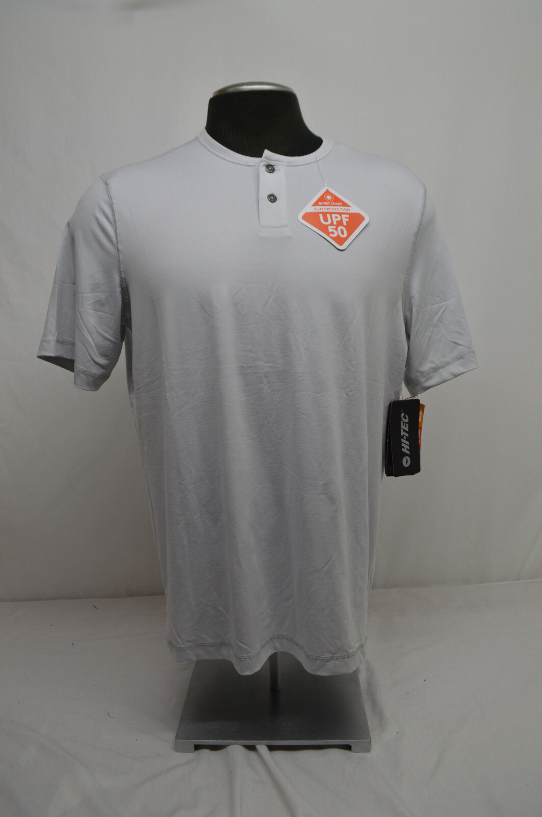 NEW Hi-Tec Shade UPF 50 Quick Dry Men's Crew Cement Heather S/S Shirt Size MED gallery