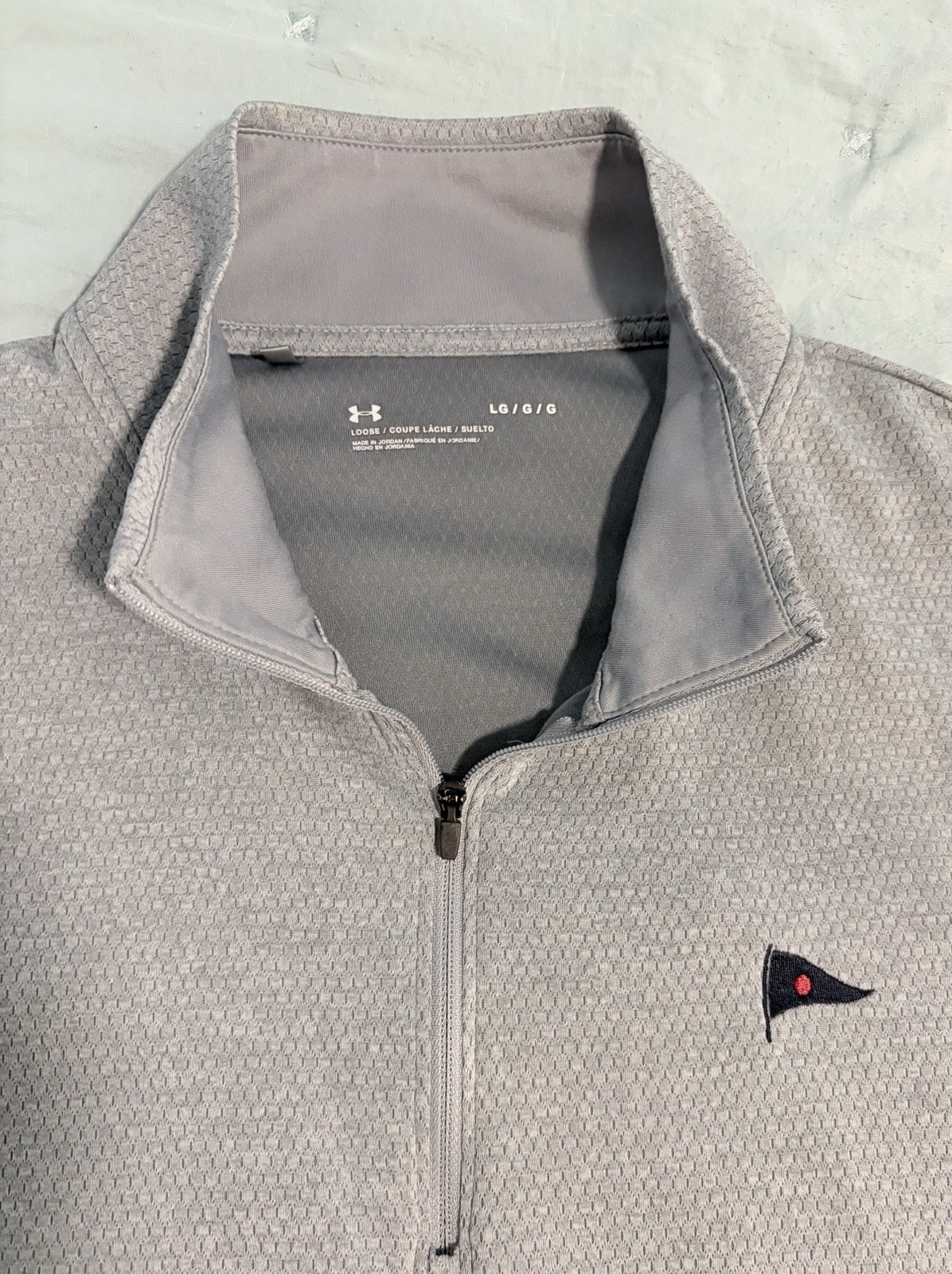 UNDER ARMOUR Admiral Cove Jupiter 1/4 Zip Golf Long Sleeve Mens Grey Sz L gallery
