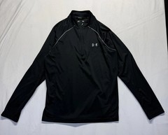 Under Armour All Season Gear Running Top Mens Large Black 1/4 Zip Gym Training