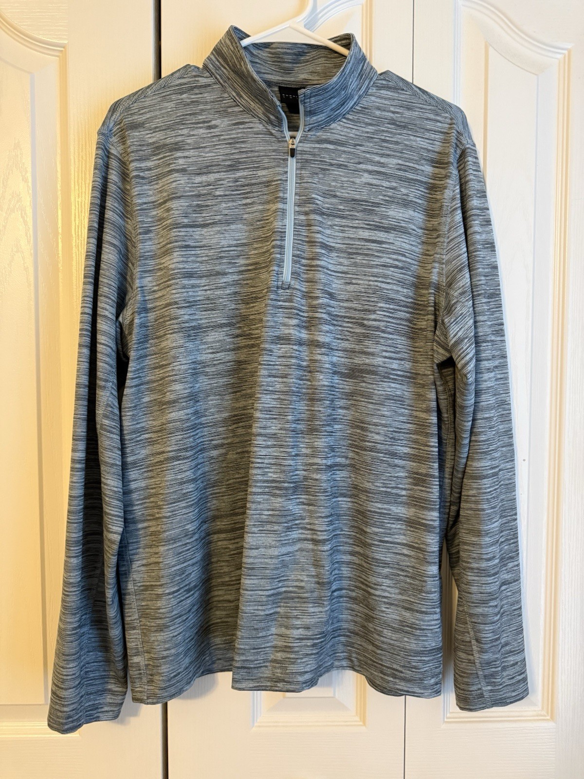Dunning Golf Pullover Mens Medium Blue Quarter Zip Mock Neck Performance Layer gallery