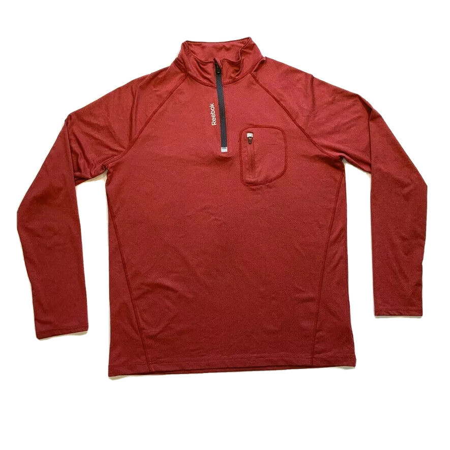 Reebok Running Athletic Top Mens Large Thumbholes Reflective Stretch Long Sleeve gallery