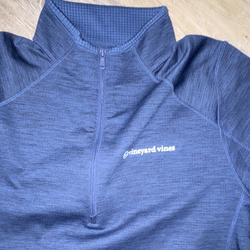 Vineyard Vines Men's L Blue Performance 1/4 Zip Mock Neck Pullover Golf gallery