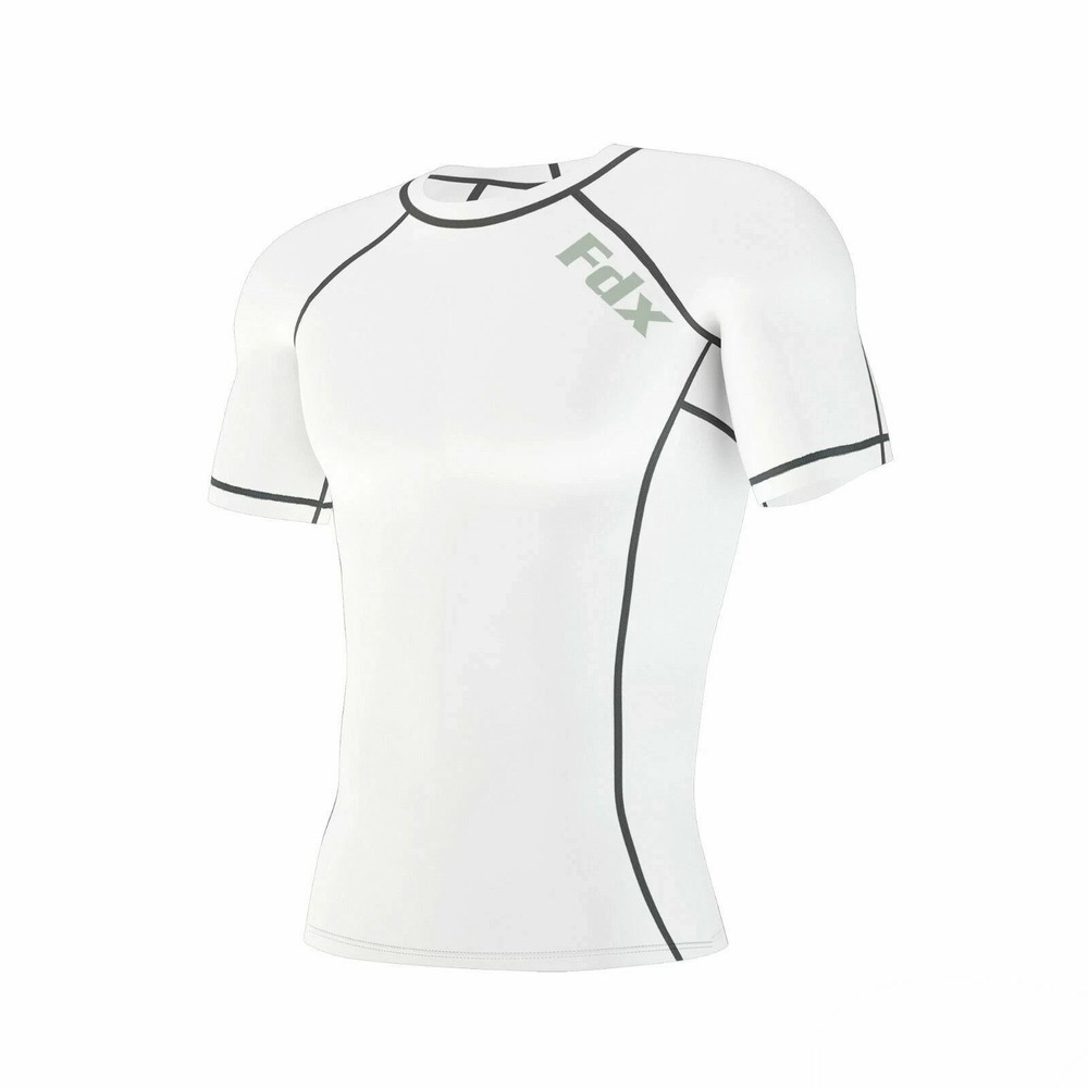 FDX Mens Compression Armour Base Layer Top Half Sleeve Thermal Gym Sports Shirt