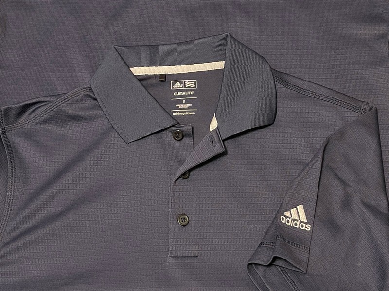 ADIDAS CLIMALITE SOLID GOLF POLO SHIRT MEN SMALL NAVY BLUE POLYESTER ATHLETIC gallery