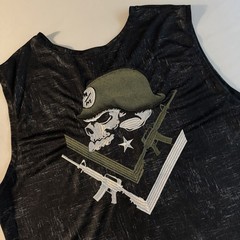 Metal Mulisha Tank Top Mens 2XL Army Skull Helmet Military Veteran Commando