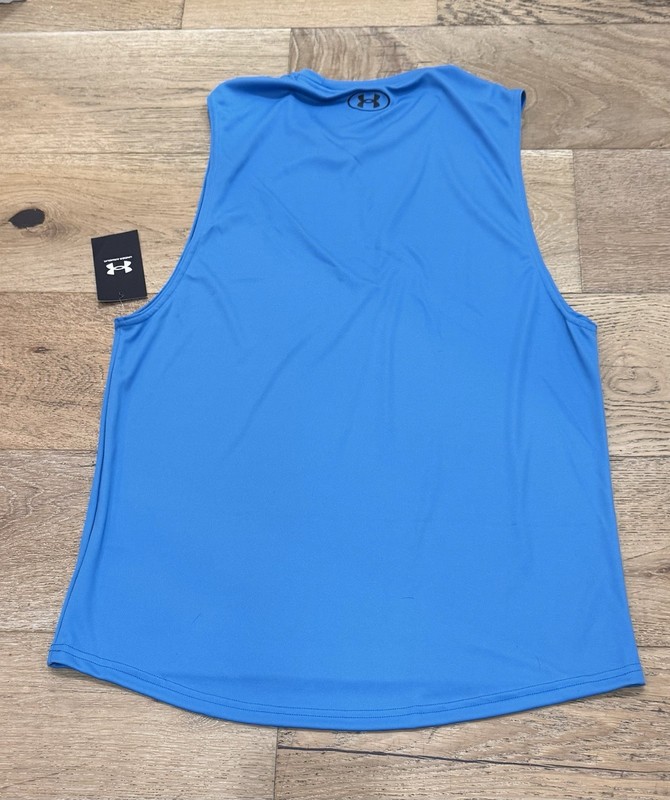 NWT Men’s L Under Armour ETHER BLUE Velocity Muscle Tank Top Shirt 1327972 $25 gallery