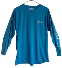 Fishing Life Long Sleeve Shirt Men’s Large Blue UV Protection Performance Tee