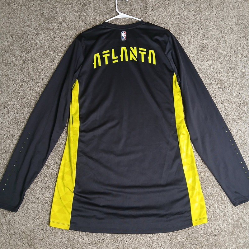 Nike Atlanta Hawks NBA Dri-FIT Long Sleeve Shooting Shirt Mens Large Tall Black gallery