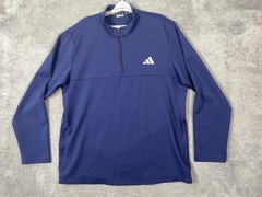 Adidas Pullover Mens XL Blue 1/4 Zip Long Sleeve Athletic Training Top JY6597