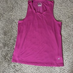 Russell Athletic Tank Top Mens Small Pink Dri-Power 360 Running Shirt Athletic