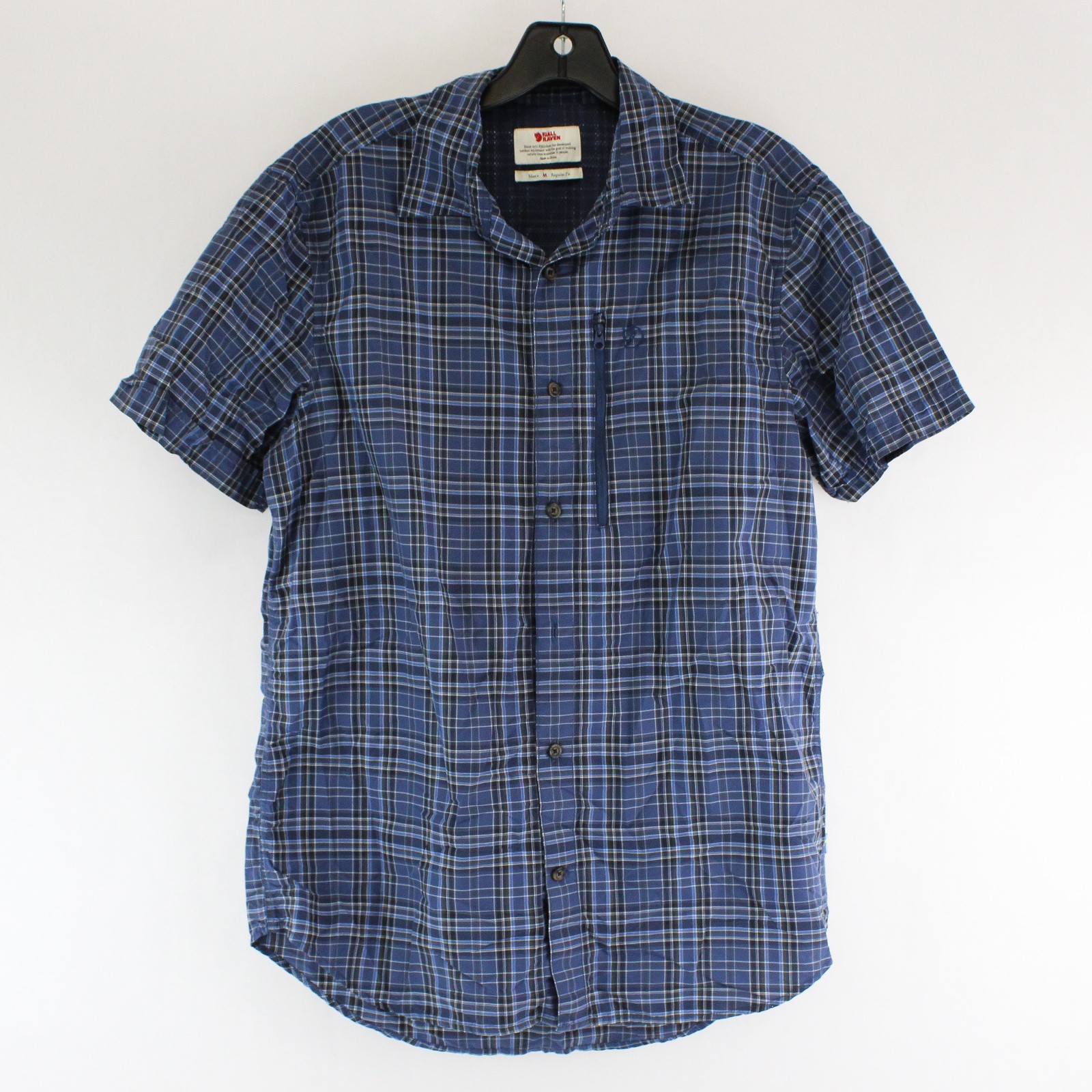 Fjällräven Blue & Gray Plaid Regular Fit Abisko Hiking Button-Up Men's Medium gallery
