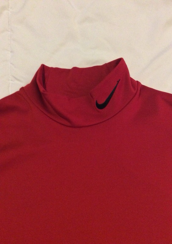 MEN NIKE PRO COMBAT SIZE L LARGE DRI FIT BURGUNDY MAROON GRAY FITTED LONG SLEEVE gallery