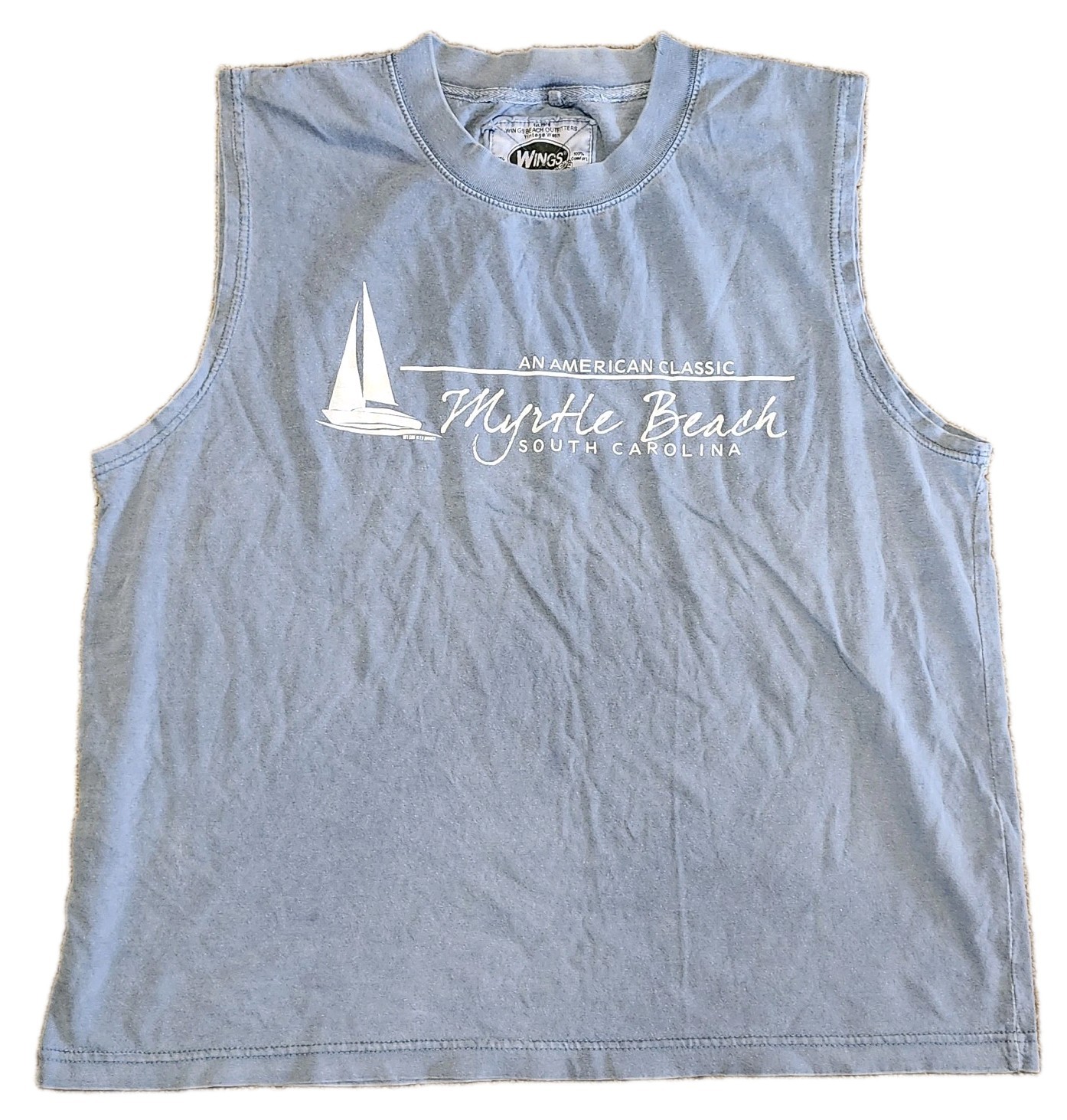 Myrtle Beach South Carolina Sail Boat Muscle Shirt Summer Tank Top Men's Sz 2XL gallery