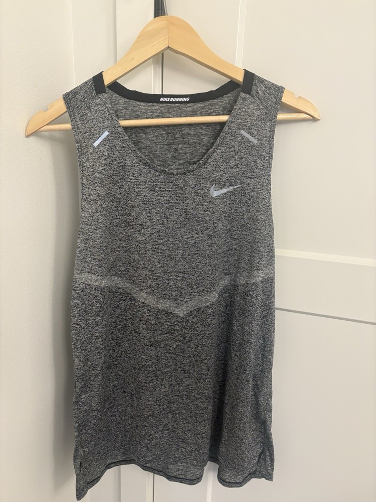Nike Rise 365 Dri-Fit Running Tank Top CZ9179-011 Men's Black Heather Size L