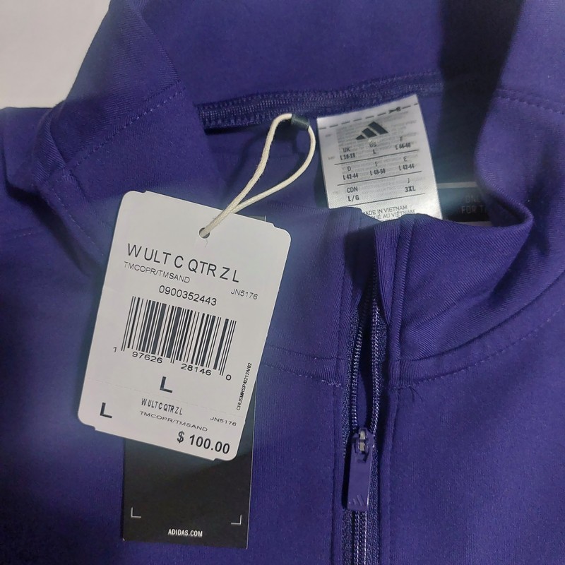 Adidas NCAA Washington Huskies 1/4 Zip Pullover Hockey Golf Jacket Mens L Purple gallery