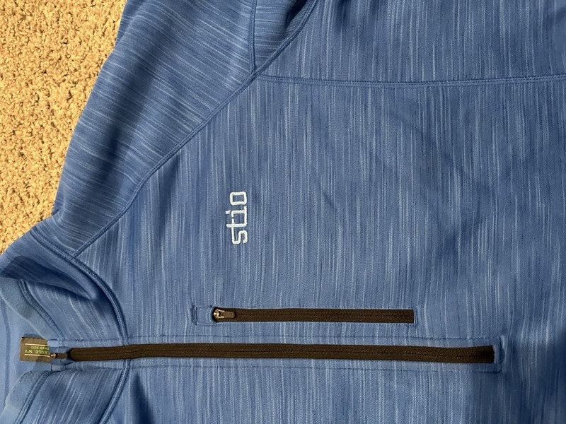 Stio Pullover Blue Gannett Peak Half Zip Afternoon Azure Casual 1/ Zip Mens XL gallery