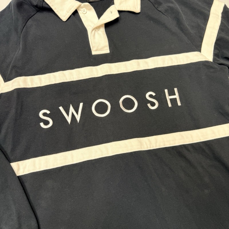 Nike Sportswear Swoosh Long Sleeve Black Rugby Shirt Men's Size Large gallery