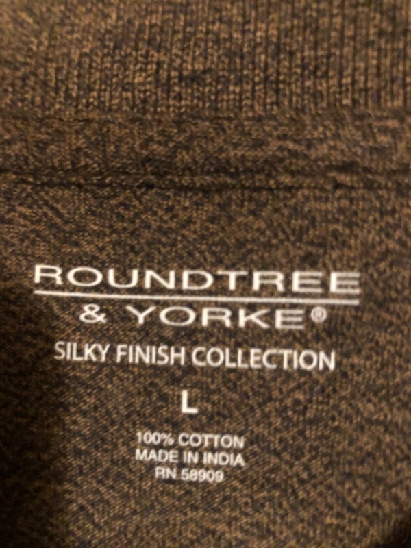 NWT ROUNDTREE & YORKE MEN'S L/S TOP SIZE LARGE gallery