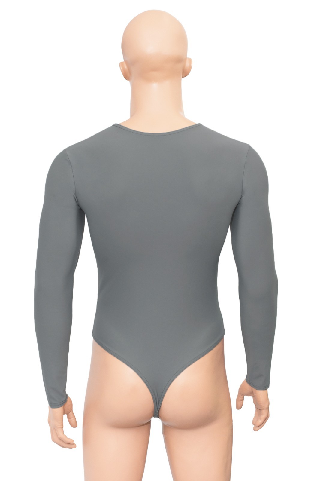 Men's String Body High Neck Push Long Sleeve Stretch Matte Charcoal gallery
