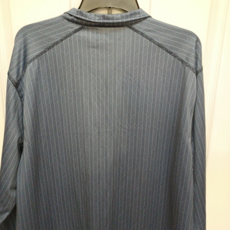 MEN'S ROUNDTREE & YORKE PERFORMANCE BLUE LONG-SLEEVE 1/4 ZIPPERED BLUE SHIRT XL gallery
