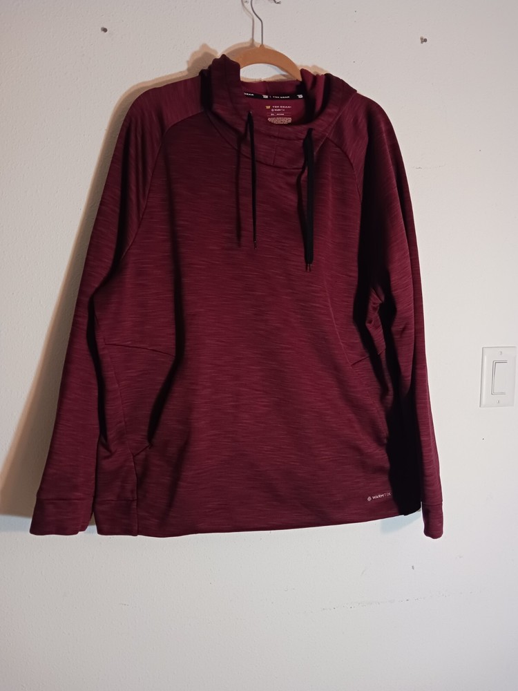 Tek Gear Warm Tek RN73277 Fleece XXL 2XL Marron/red Pullover Front Pocket Soft