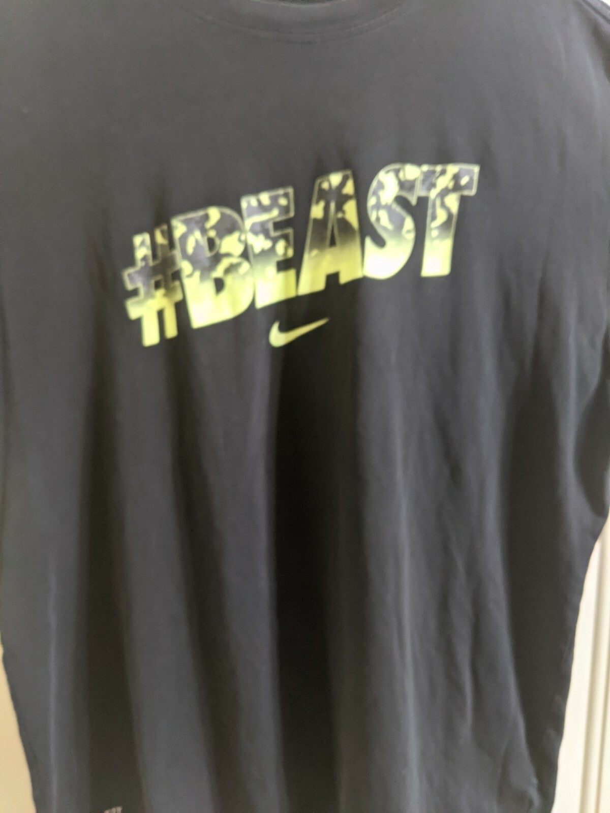 Nike LE Hybrid Training Tee Black Men's XL "#BEAST " RARE OUTSTANDING COND. gallery