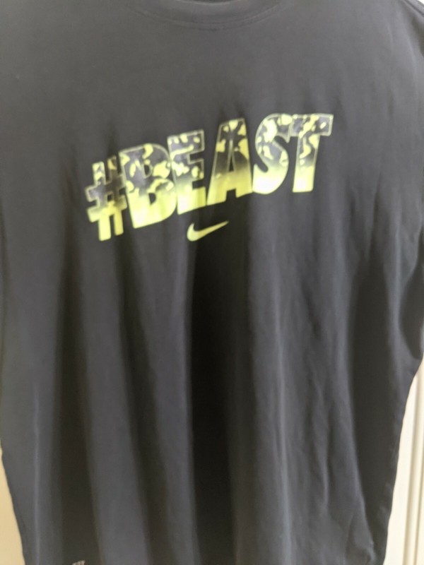 Nike LE Hybrid Training Tee Black Men's XL "#BEAST " RARE OUTSTANDING COND. gallery