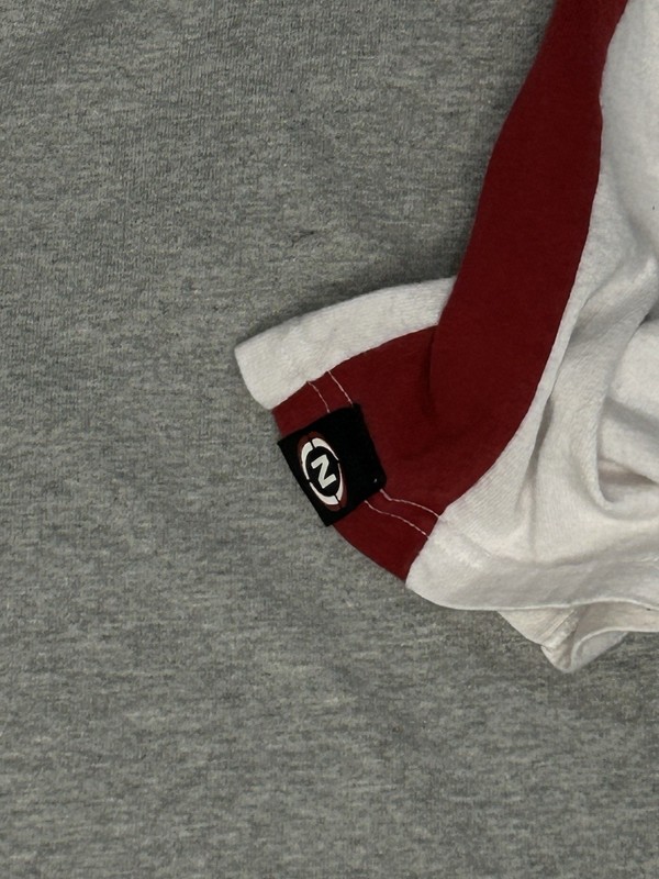VTG Nautica Jeans Company Gray Red White Long Sleeve Crew Neck T-Shirt XL gallery