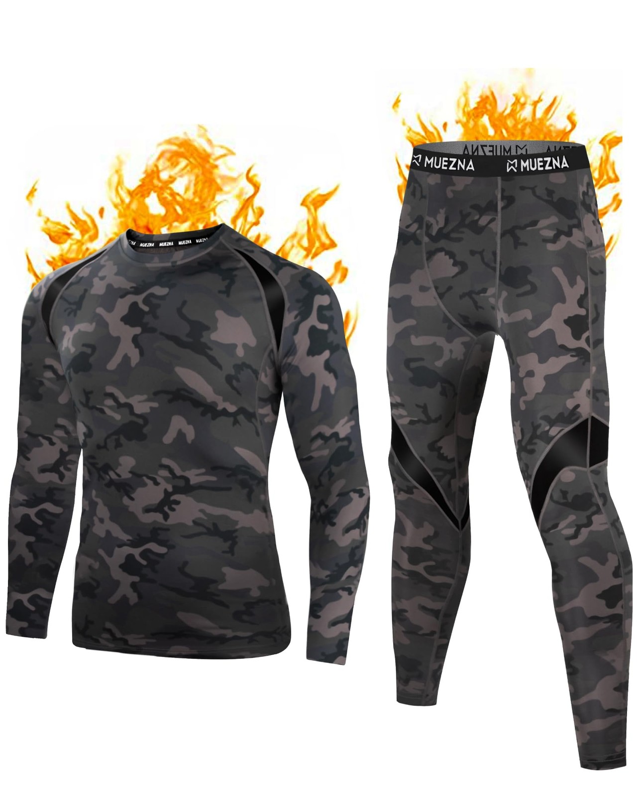 Men's Thermal Top and Bottom Set Underwear Long Johns Base Layer with Soft Fl... gallery
