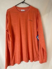 Columbia Men’s Shirt Orange Long Sleeves Large New Crew Neck Thin