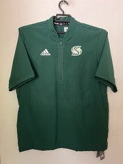 Adidas 1/4 Zip Cage Baseball Pullover Size M Green NWT 653TA Sac State CSUS