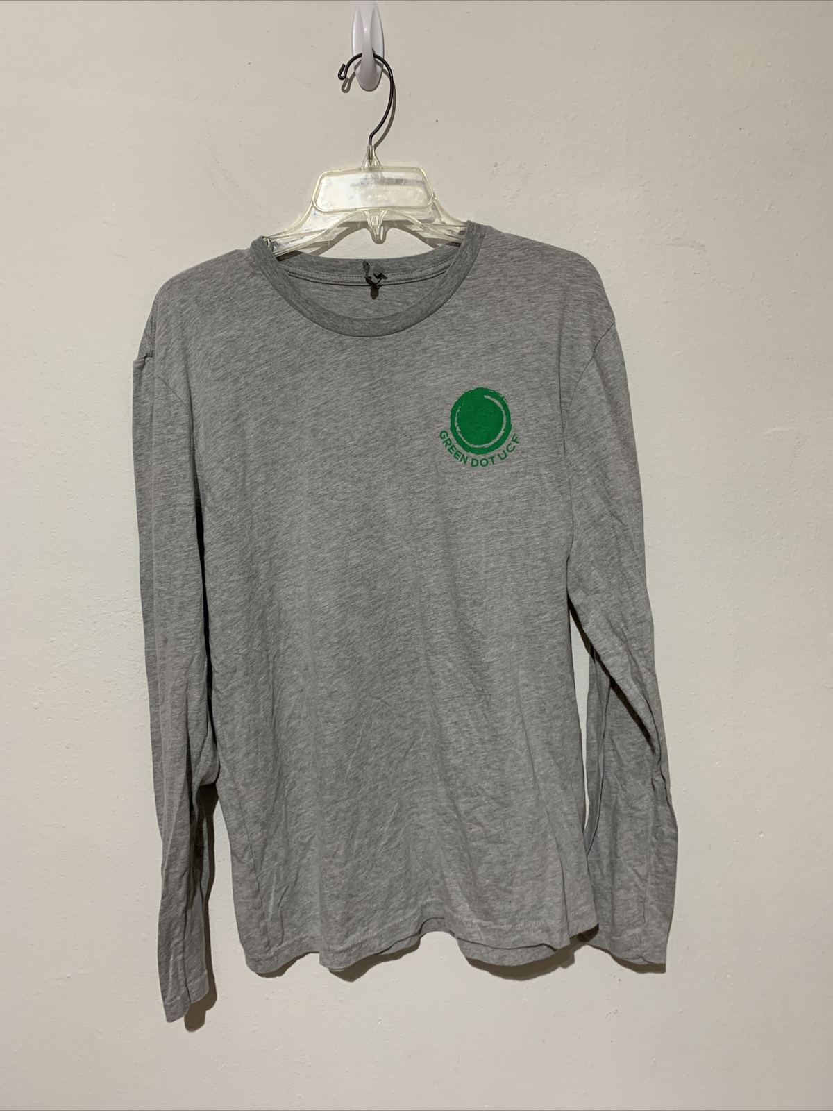 UCF Men’s Size Large “Green Dot UCF” Gray Long Sleeve T Shirt gallery