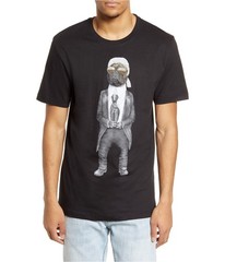 Elevenparis Mens Fashion Dog Graphic T-Shirt, Black, Medium