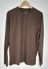 Sitka Henley Shirt Long Sleeve Insect Shield Repellent Apparel Men Large Brown