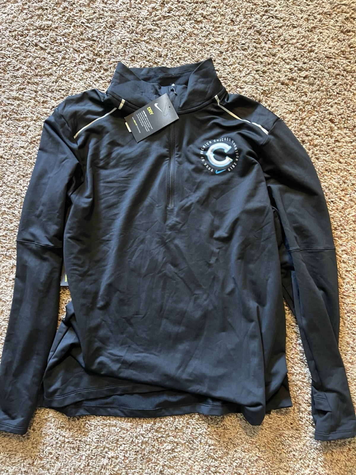 Mens Nike 2019 Chicago Marathon Half Zip (CK0763 010) Size XL gallery