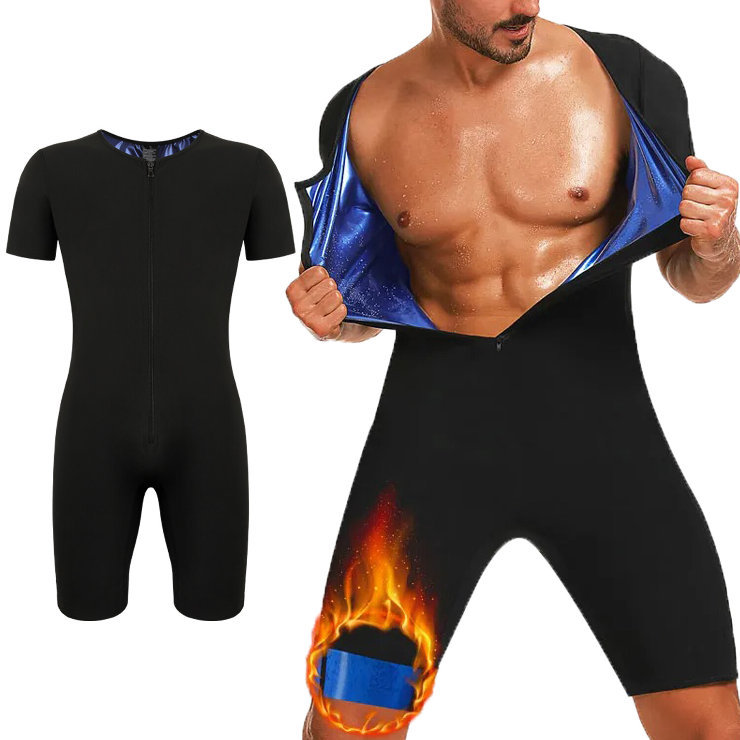 Men's 3-In-1 Sauna Sweat Shirt Heat Trapping Weight Loss Full Body Shaper Sports gallery
