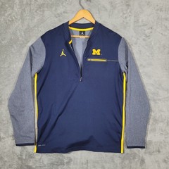 Nike Jordan Pullover Mens Medium Michigan Wolverines 1/4 Zip Dri-FIT Navy Blue