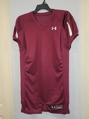 Under Armour Men’s Football Mesh Jersey Red Wine with White Insets Size L NWOT