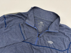 Aftco Men’s Aftech Blue Long Sleeve 1/4 Zip Lightweight Pullover Shirt, Large
