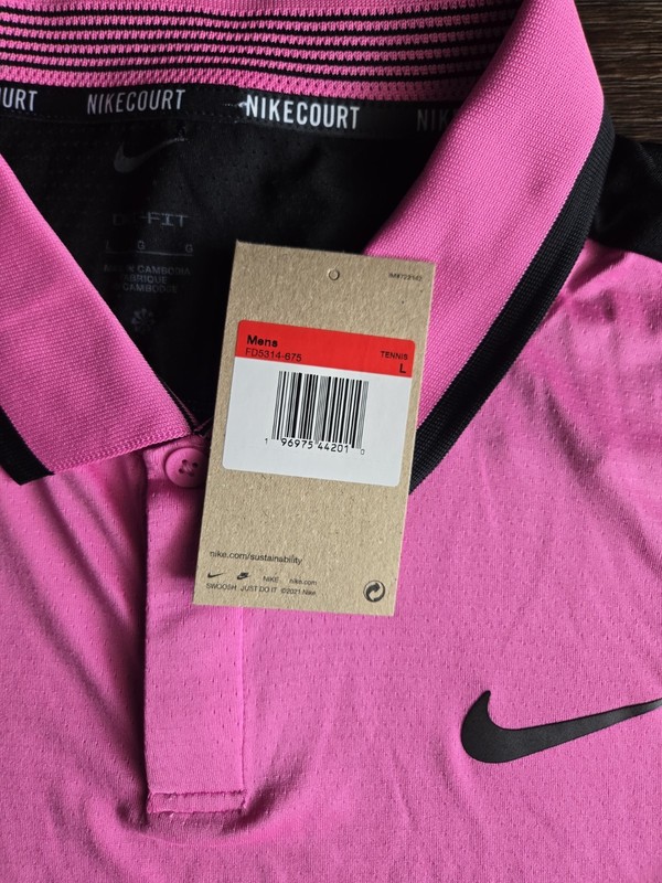 Nike Court Advantage Polo Shirt Mens Pink Dri-Fit Performance Tennis Large... gallery