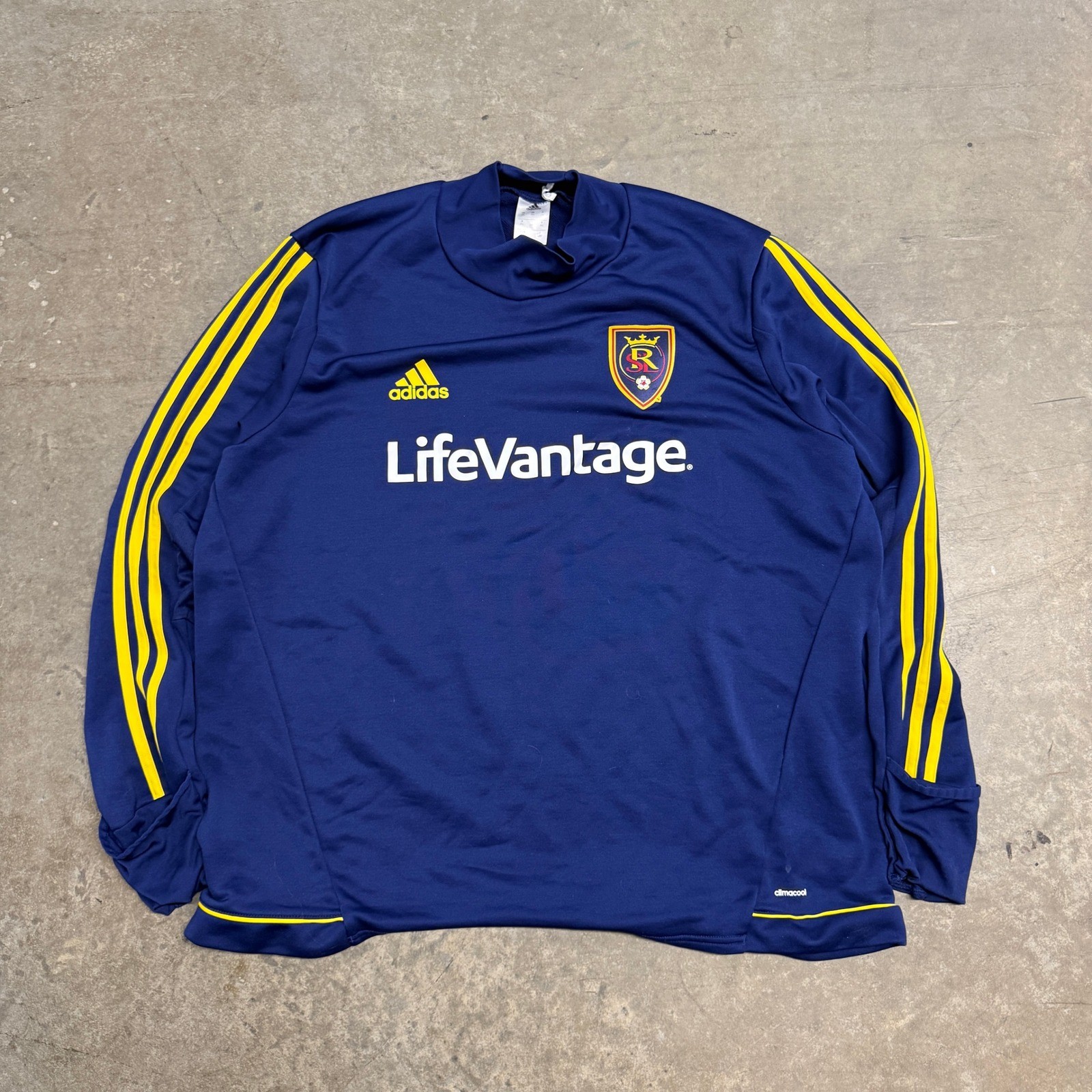Adidas Real Salt Lake Soccer Training Top Mens 2XL Navy Blue Yellow LifeVantage gallery