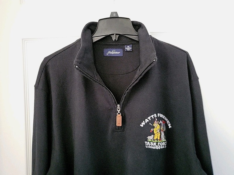 Men's Jack Nicklaus Navy Blue Watts Firemen Task Force Zip Pullover Size XL gallery
