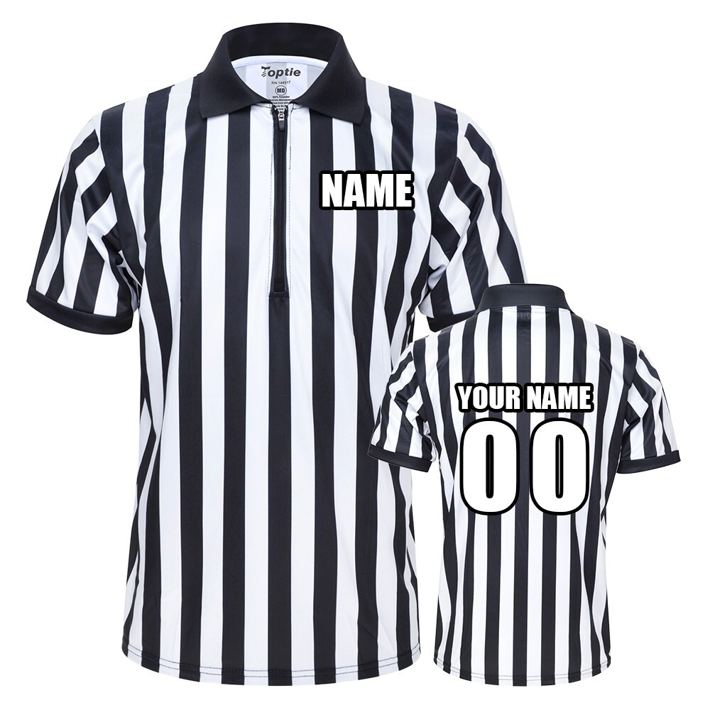 Custom Referee Shirt Personalized PRINTED Mens Pro-Style Zipper Referee Shirt gallery