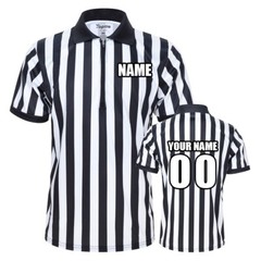 Custom Referee Shirt Personalized PRINTED Mens Pro-Style Zipper Referee Shirt