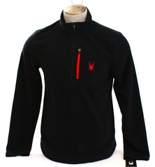Spyder Black & Red Transport 1/4 Zip Fleece Shirt Men’s Size M NWT
