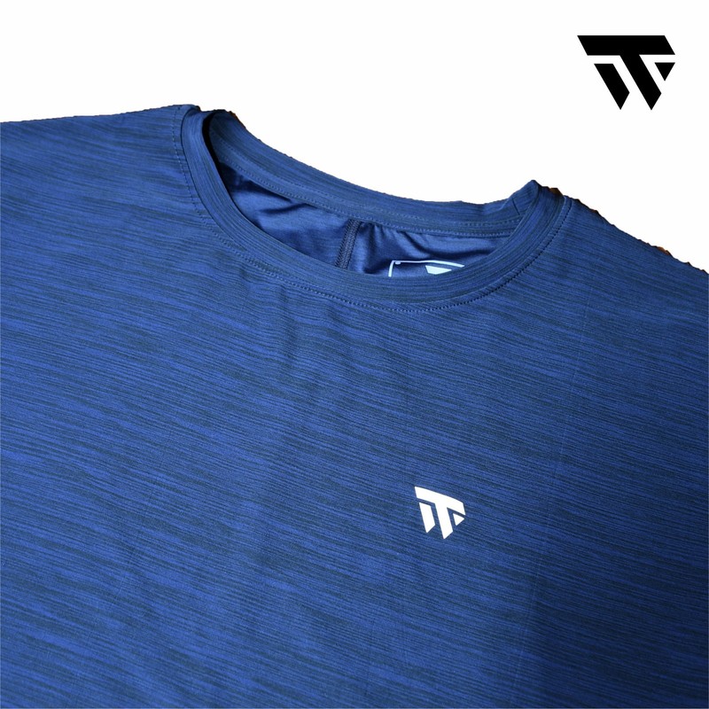 Men’s Navy Gym T-Shirt Athletic Performance Workout Moisture Wicking Sports Tee gallery
