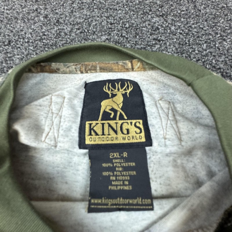 King's Outdoor World Shirt Mens 2XL Green Camo Desert Shadow Long Sleeve Pocket gallery