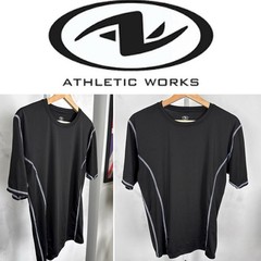 Athletic Works Men’s Black Athletic Compression Tee Polyester, Spandex Size L