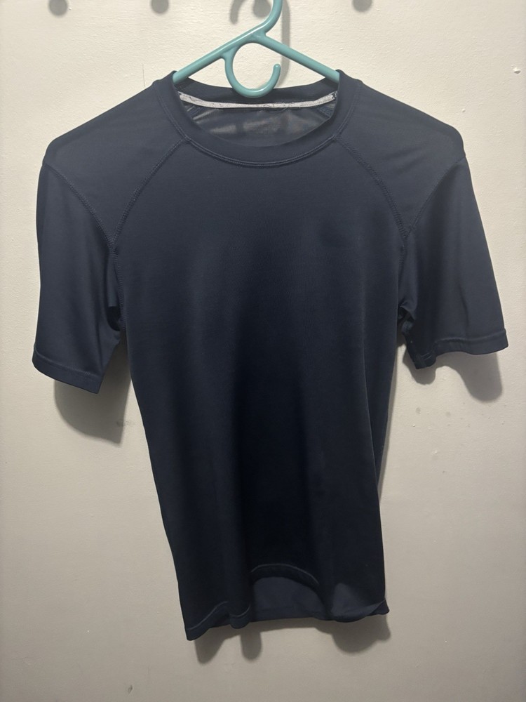 Dark navy blue mens compression Athletic Shirt size small