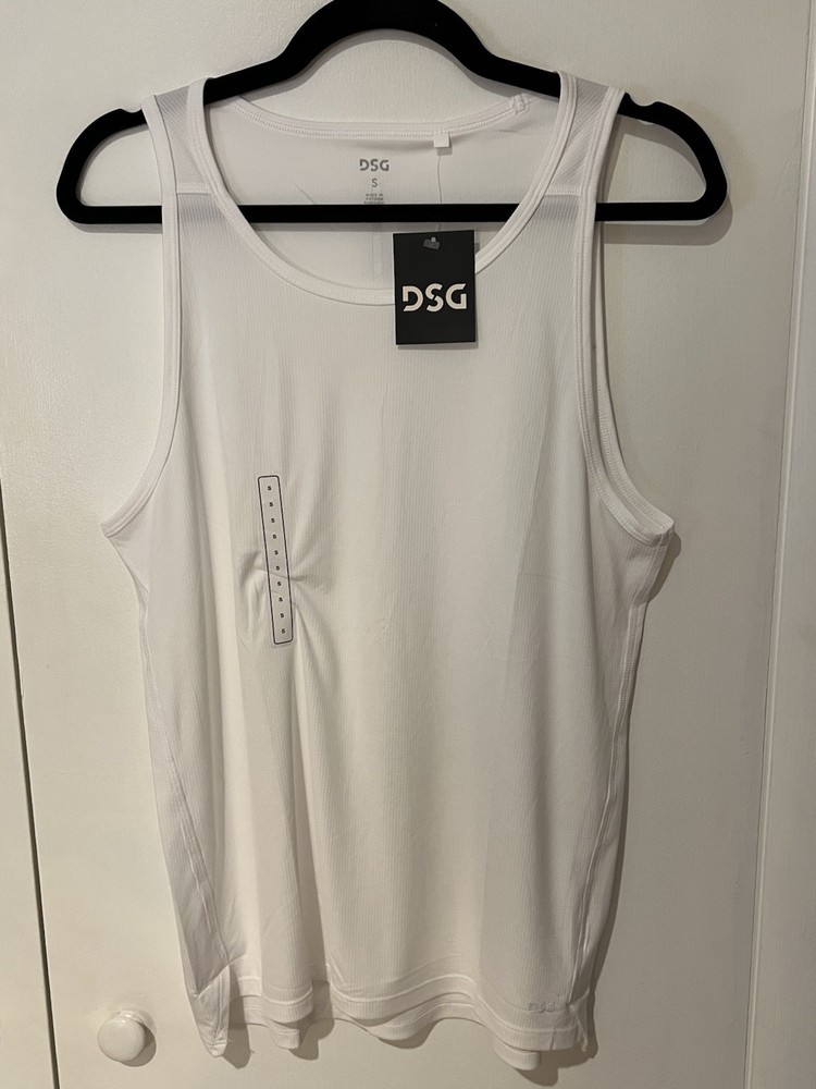 NWT DSG Men’s Tank Top Pure White Size Small Running Training Gymwear Activewear